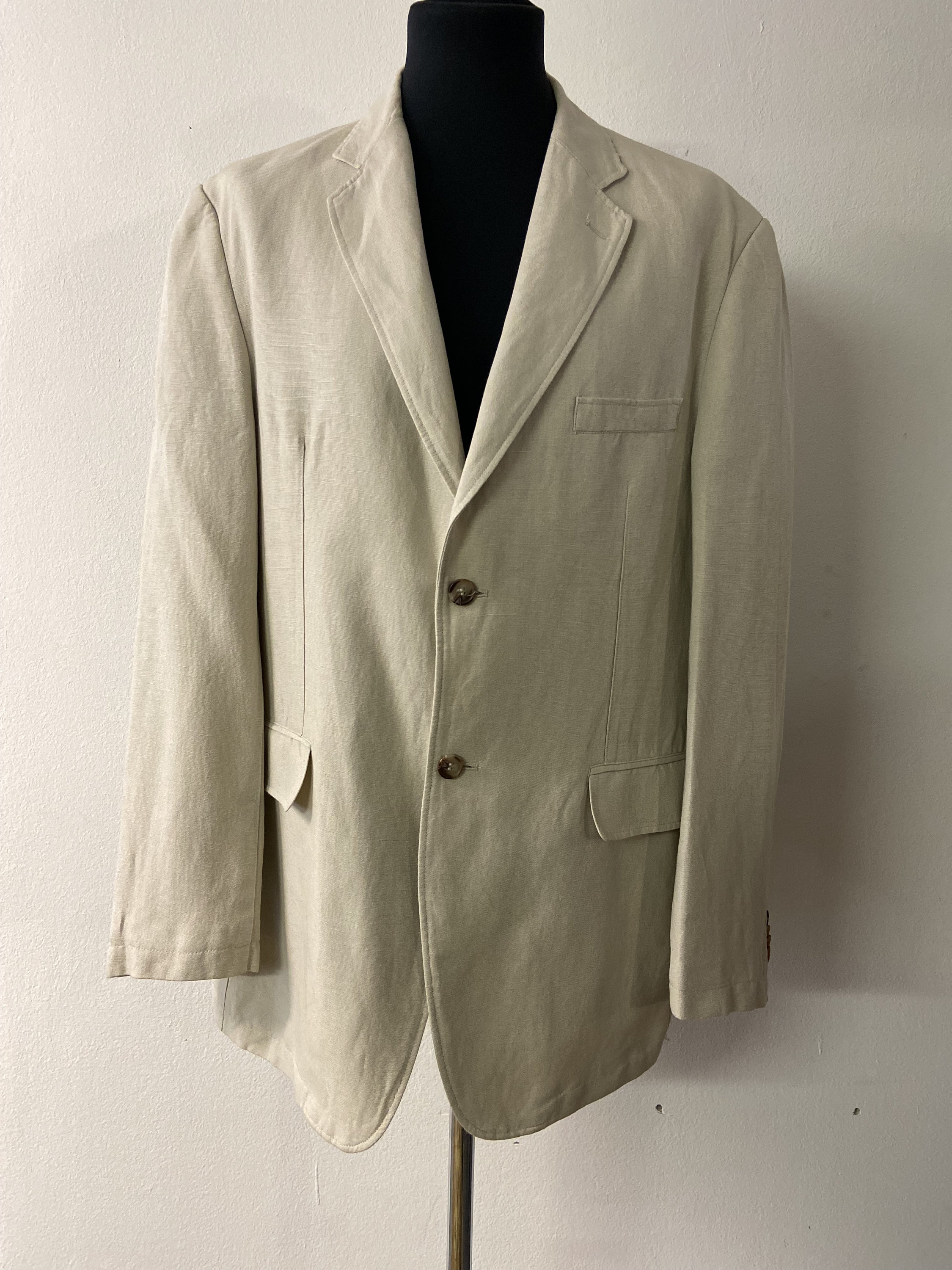 ジャケット・アウター 80s 90s \"M.Frattini\" linen blazer EURO VTG Jones New York Jacket Sz 8 NWT Beige Tan Lined Linen
