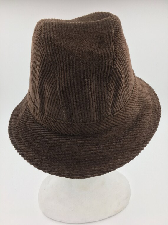 Men's Vintage Brown Corduroy Bucket Hat | 60s Cou… - image 3