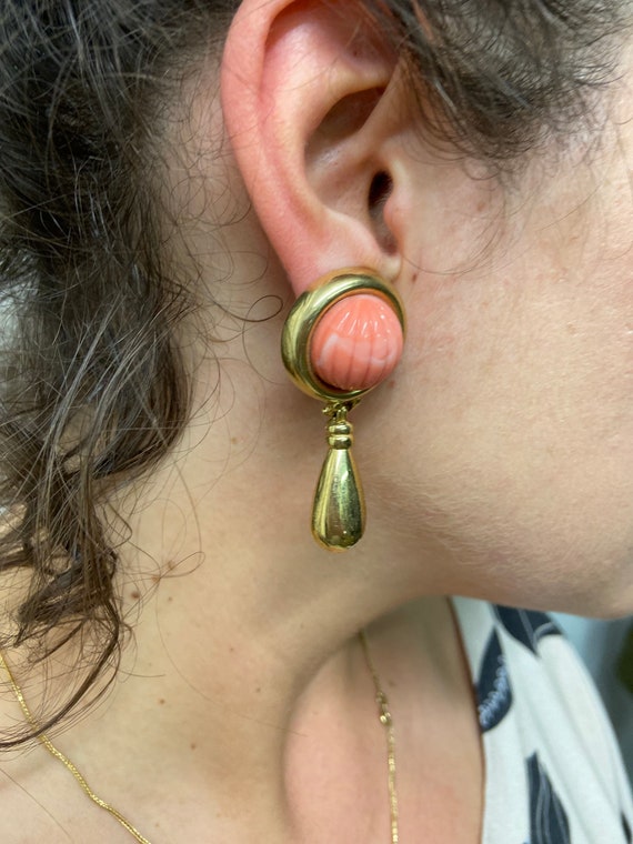 Ladies Vintage 80s earrings | Elegant Drop Clip-o… - image 8