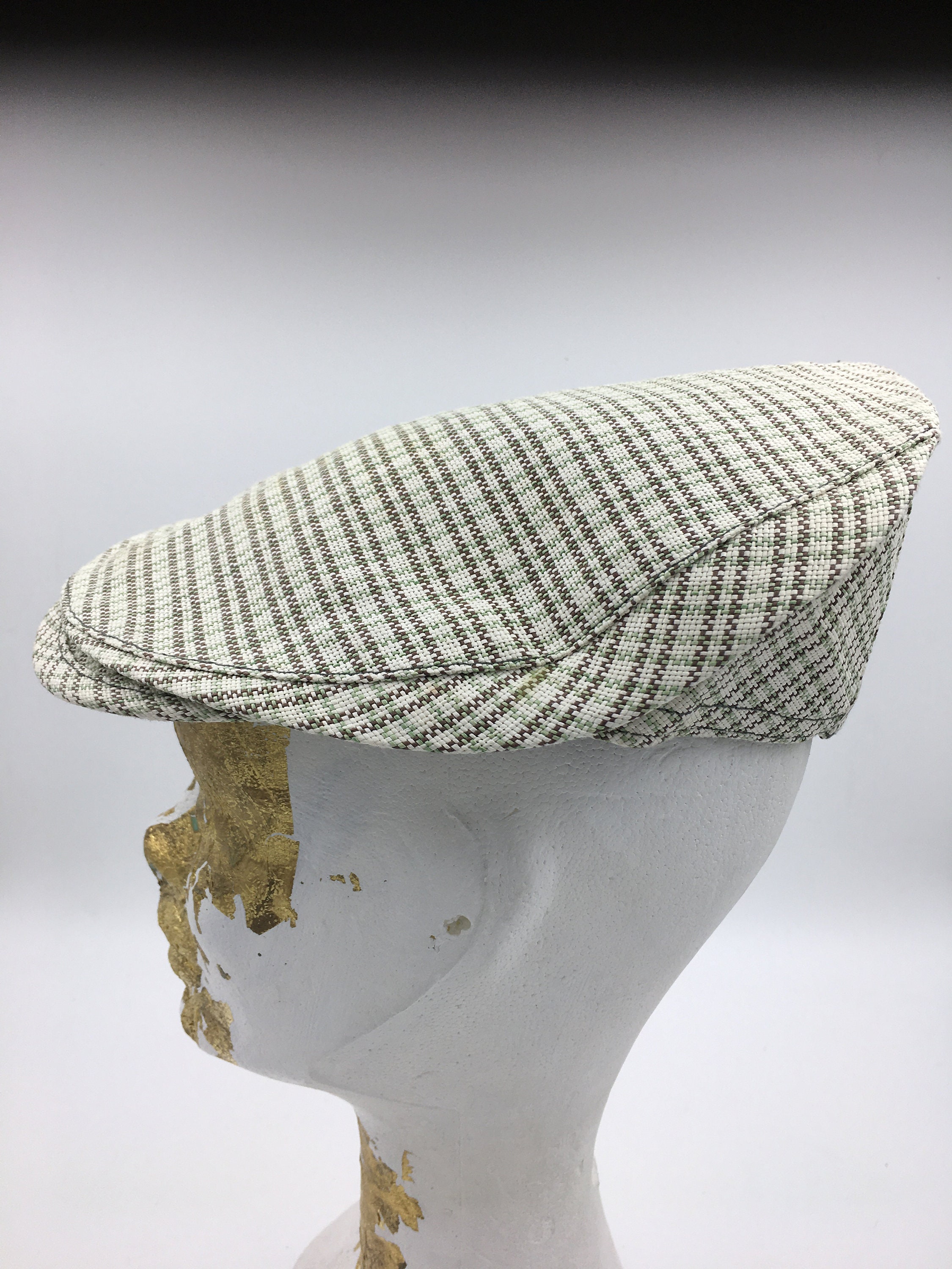 1960s Green Houndstooth Vintage Hat