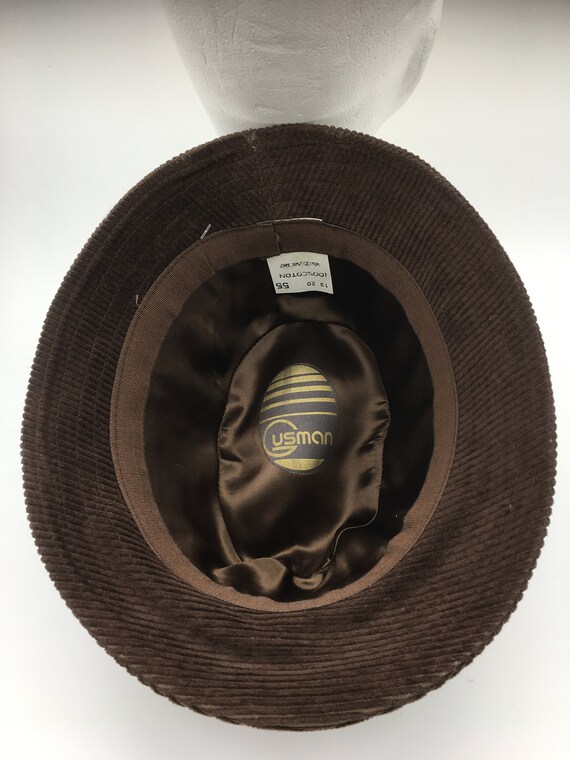 Men's Vintage Brown Corduroy Bucket Hat | 60s Cou… - image 9