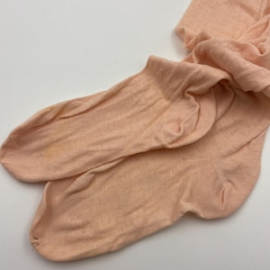Women&#39;s Vintage 30-40s thigh-high stockings | pale pink cotton stockings