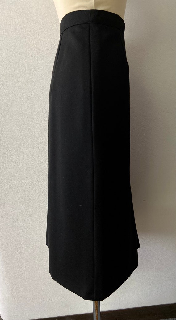 Elegant Women's 80's Vintage Midi Skirt | Black W… - image 6
