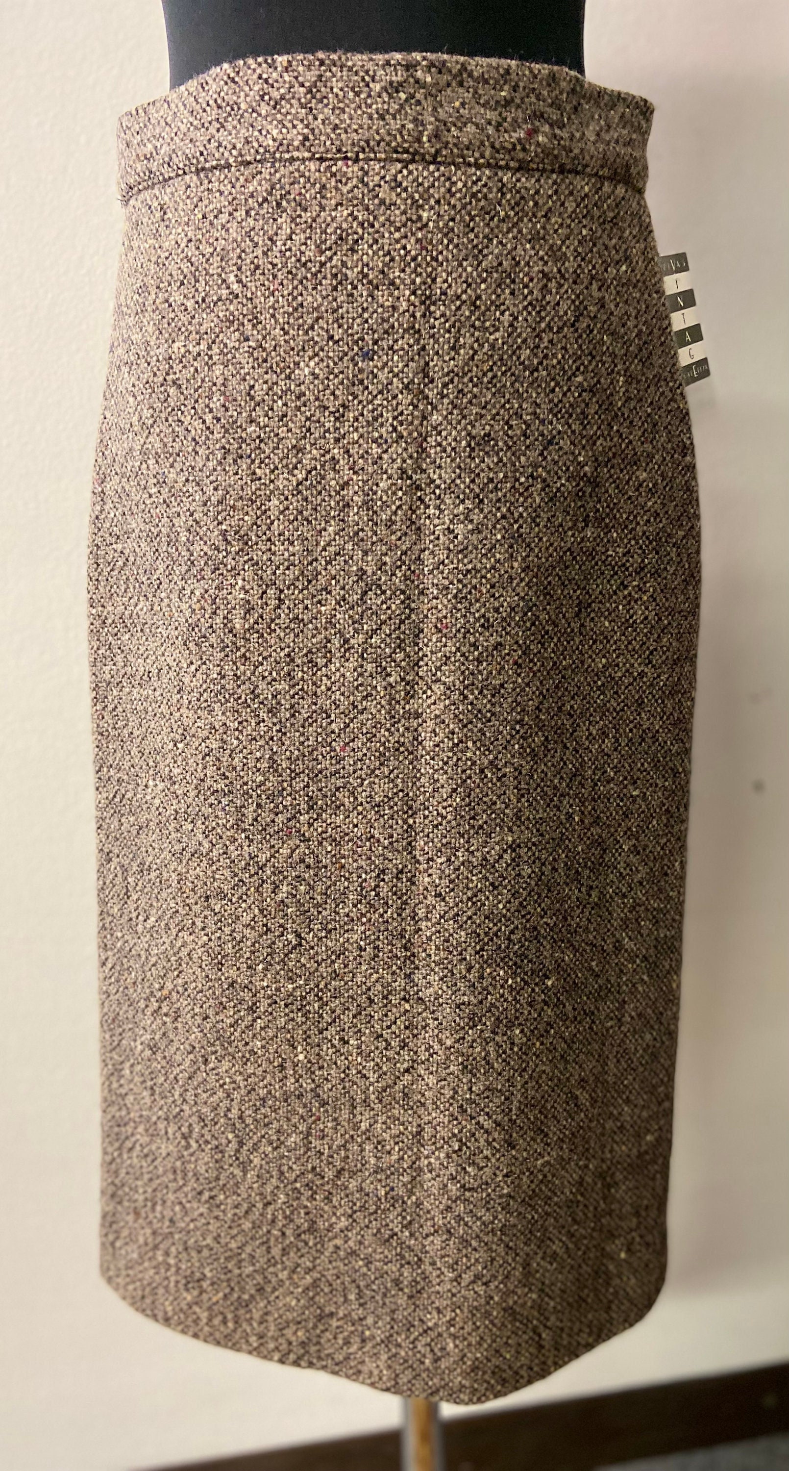 Midi Pencil Skirt Heavy Wool Skirt Tailor Made Beige 