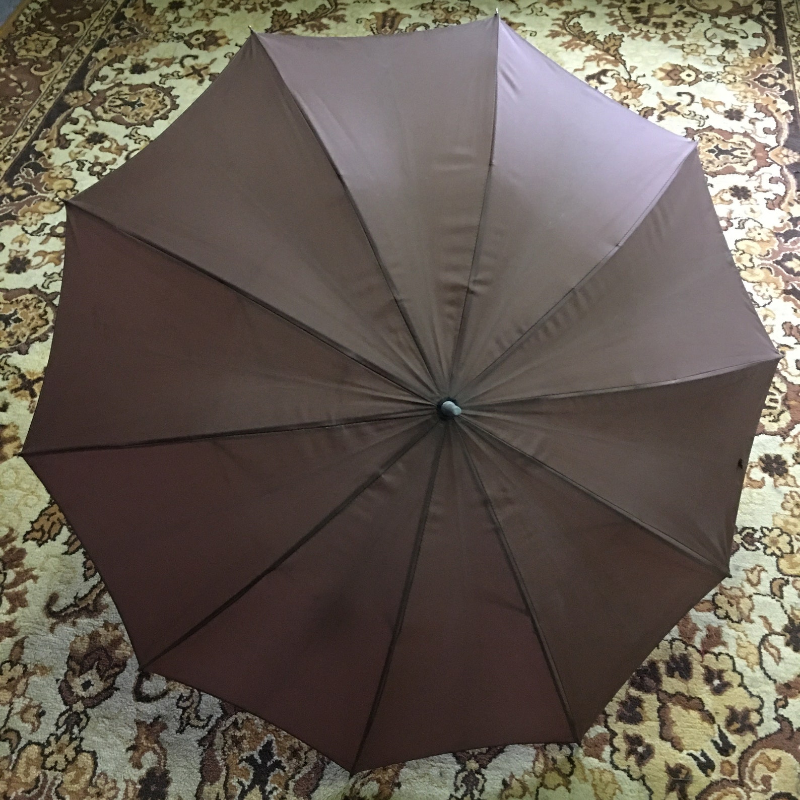 Vintage Umbrella Bakelite Handled Umbrella Brown Umbrella Etsy