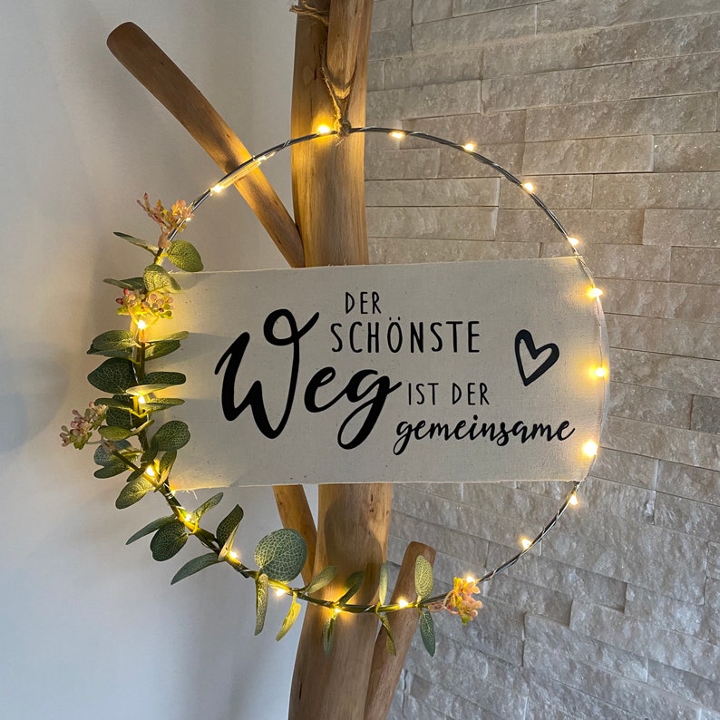 door wreath | wreath | metal ring | Wall Decoration |Eucalyptus | customizable | desired text