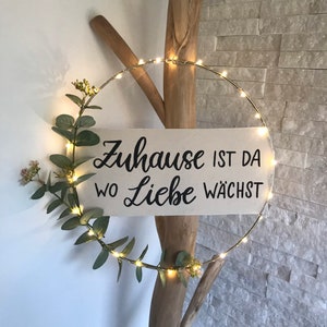 Türkranz Kranz Metallring Wanddeko Eukalyptus personalisierbar Wunschtext Bild 6