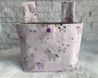 Handlebar bag farm animals pink