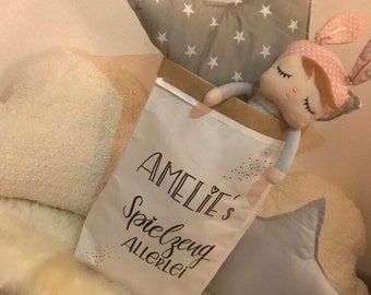Paperbag toy storage personalized
