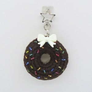 Chocolate Rainbow Sprinkle Donut Keychain