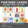 Partner Pairing Cards, Classroom Partner Cards, Pairing Cards, Peanut ...