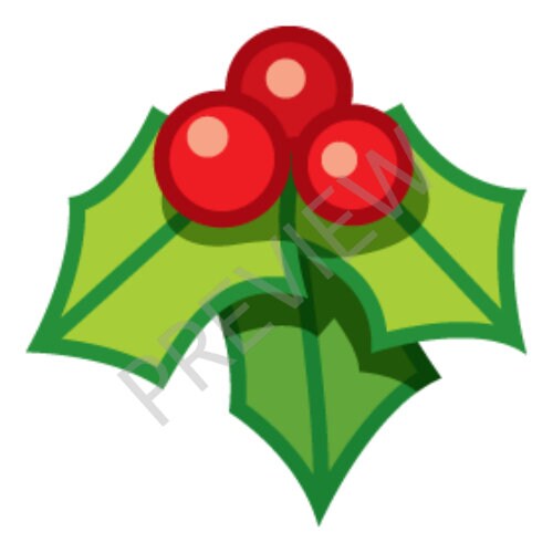 Holly PNG Datei mit transparentem Hintergrund | Etsy