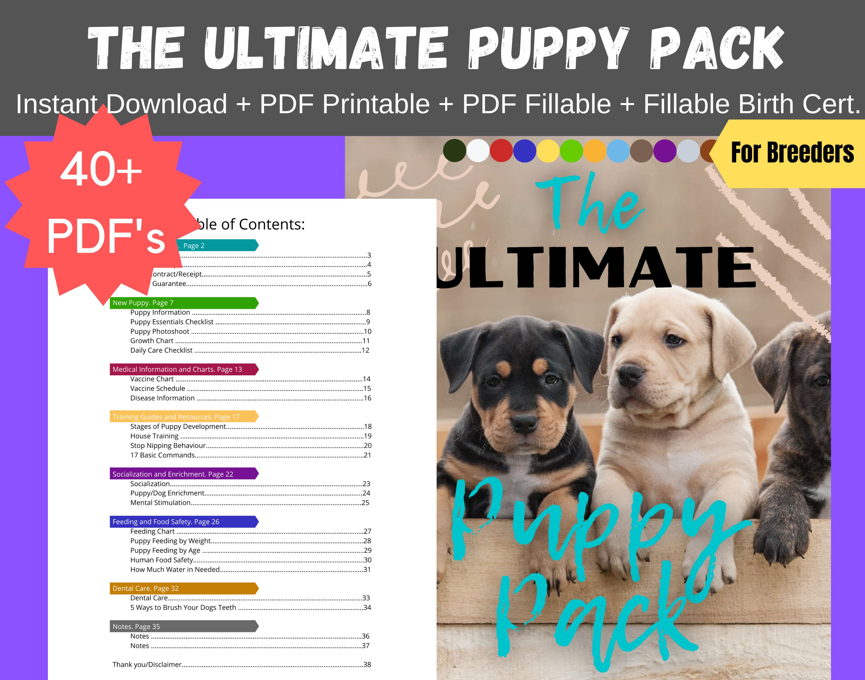 Puppies Supply Bundles Pet kit for New Owners, 5 Pack Puppies