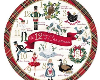 Pre-made 12 Days of Christmas Glittered, Aluminum Sign