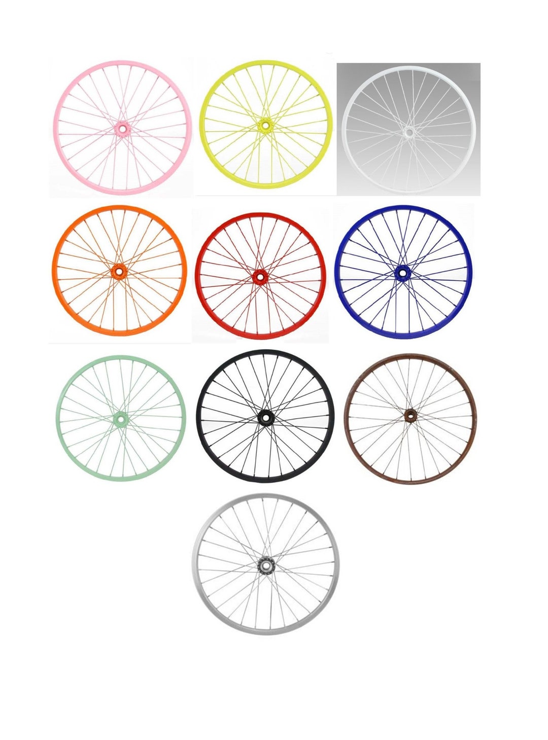 16.5 Decorative Bicycle Wheel Various Colors Etsy