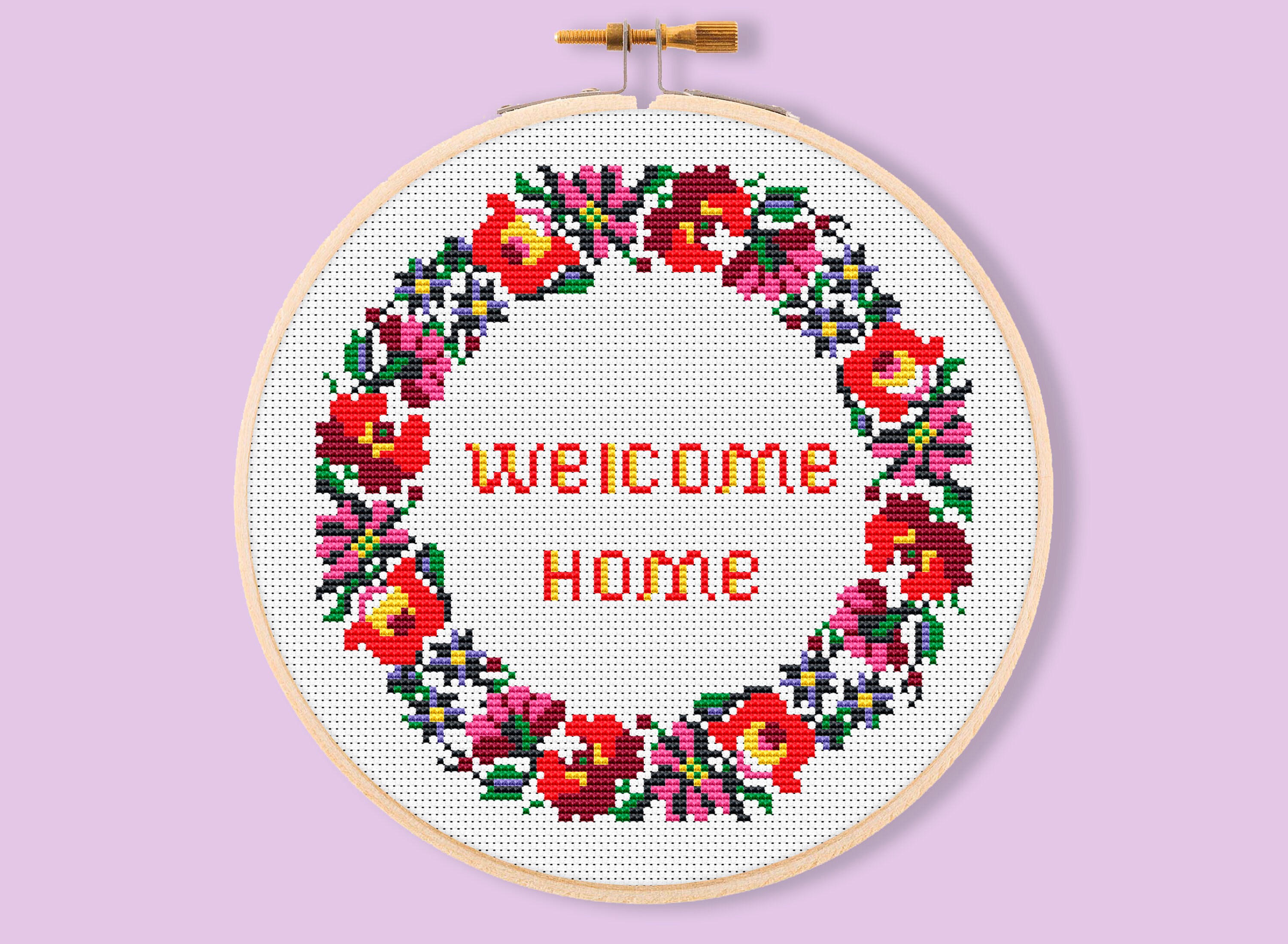 home quote crossstitch pattern. Pattern for hand made Etsy