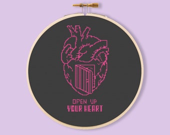 Heart with Door Cross-Stitch Pattern (PDF Download)