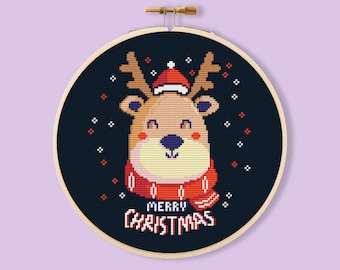 Frohe Weihnachten Urlaub Neujahr Kreuzstich Stickmuster Nadelspitze Stickdatei Stickdatei PDF Stickdatei