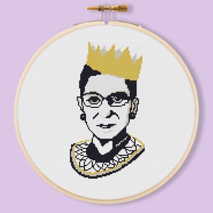 Ruth Bader Ginsburg RBG cross-stitch pattern Instant pdf download