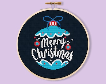 Frohe Weihnachten Neujahr Urlaub Schneeball Zitat Kreuzstichmuster