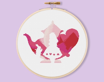 Alice in Wonderland Cross Stitch Pattern, Fairy Tale Silhouette (PDF Download)