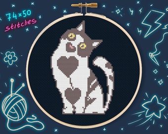 Cat Cross Stitch Pattern | Beginner Friendly (PDF Pattern)