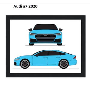 Personalized Audi A7 Car Poster: Automotive Wall Art, Gift for Car Lovers