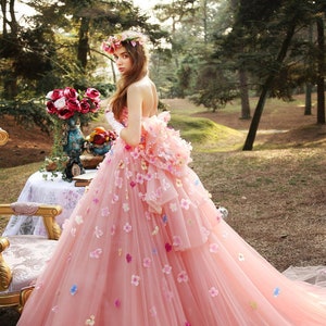 Pink colour ball outlet gown