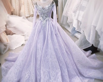 a purple wedding dress