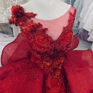 Gorgeous Red Princess Wedding Dress Made to Order, Perfect Unique Red ...