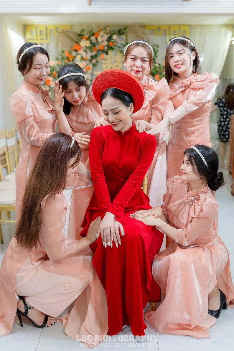 Blush Pink Bridesmaid Vietnamese Ao Dais in Various Styles Etsy