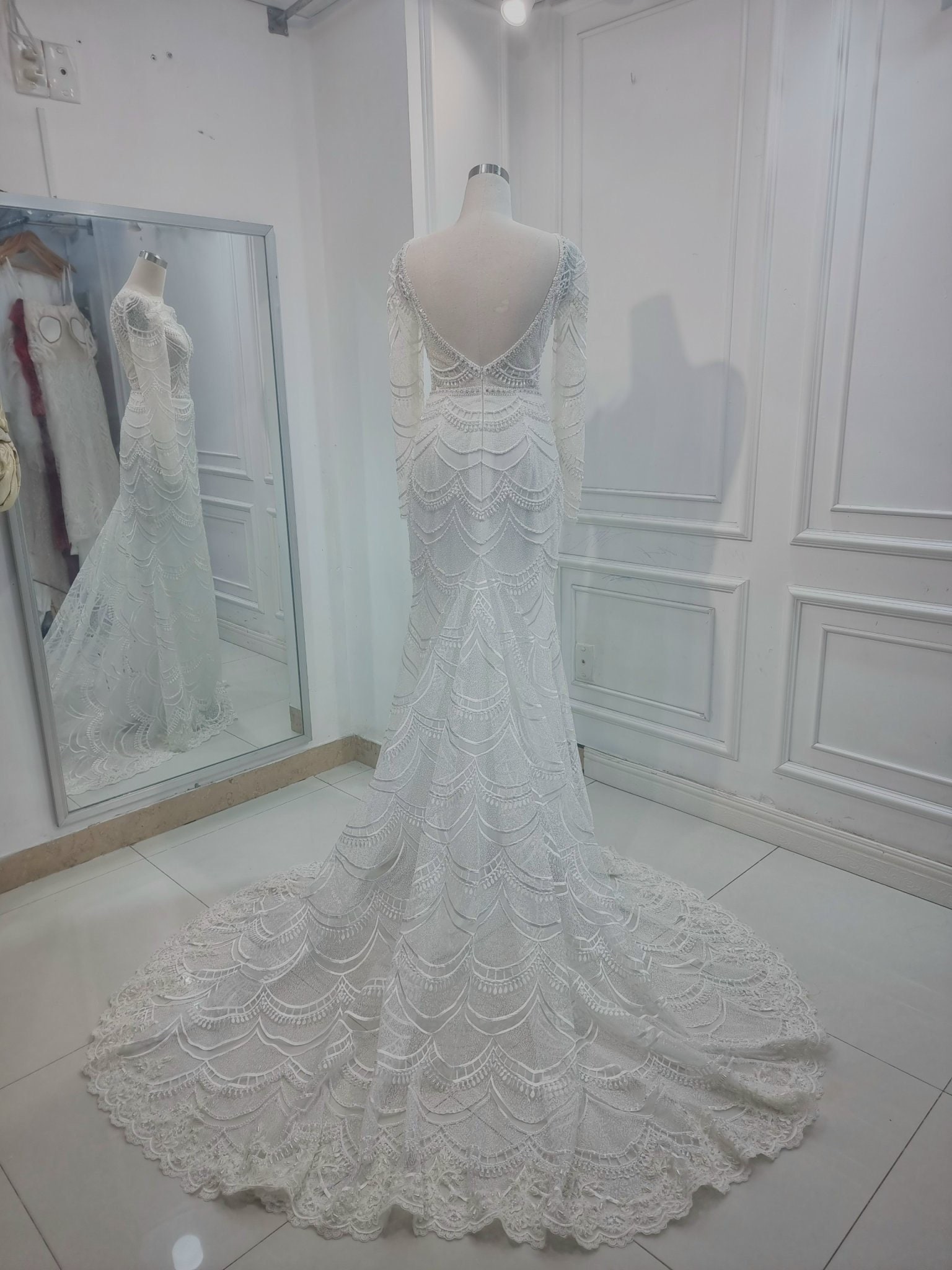 White songket wedding dress cheap