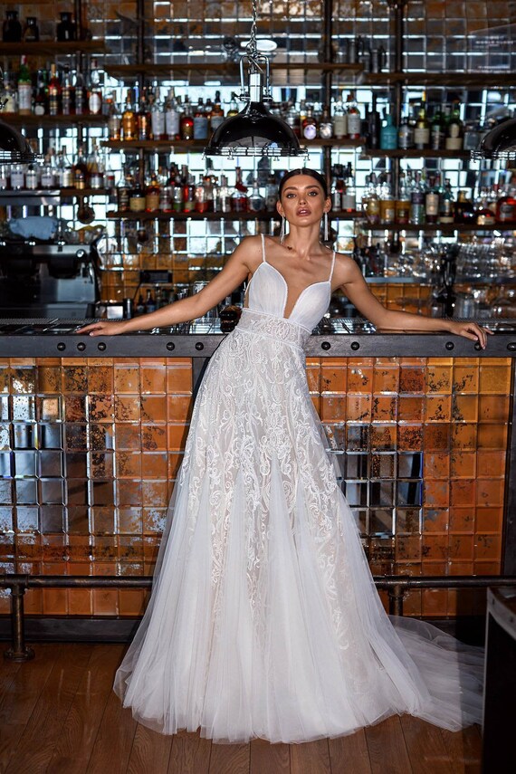 Sexy a line store wedding dress