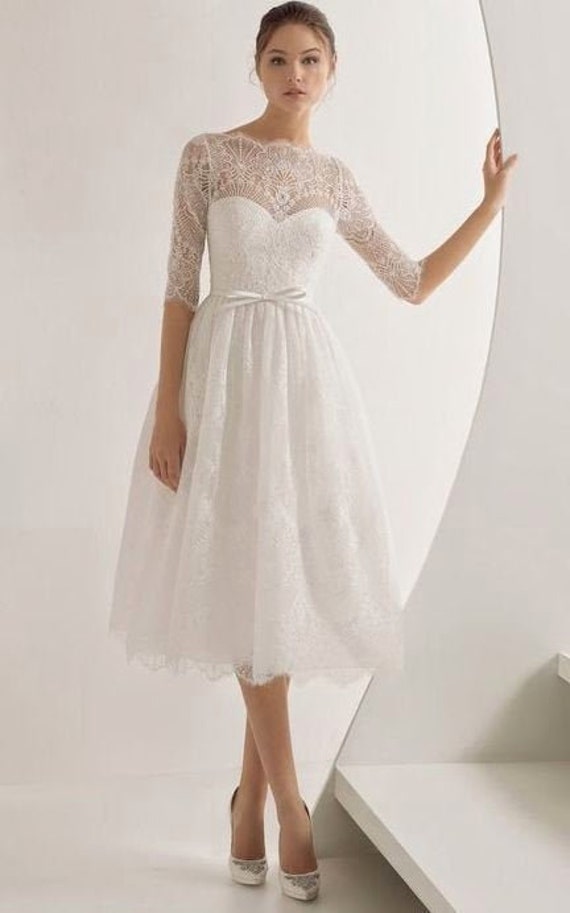 Midi length top bridal dresses