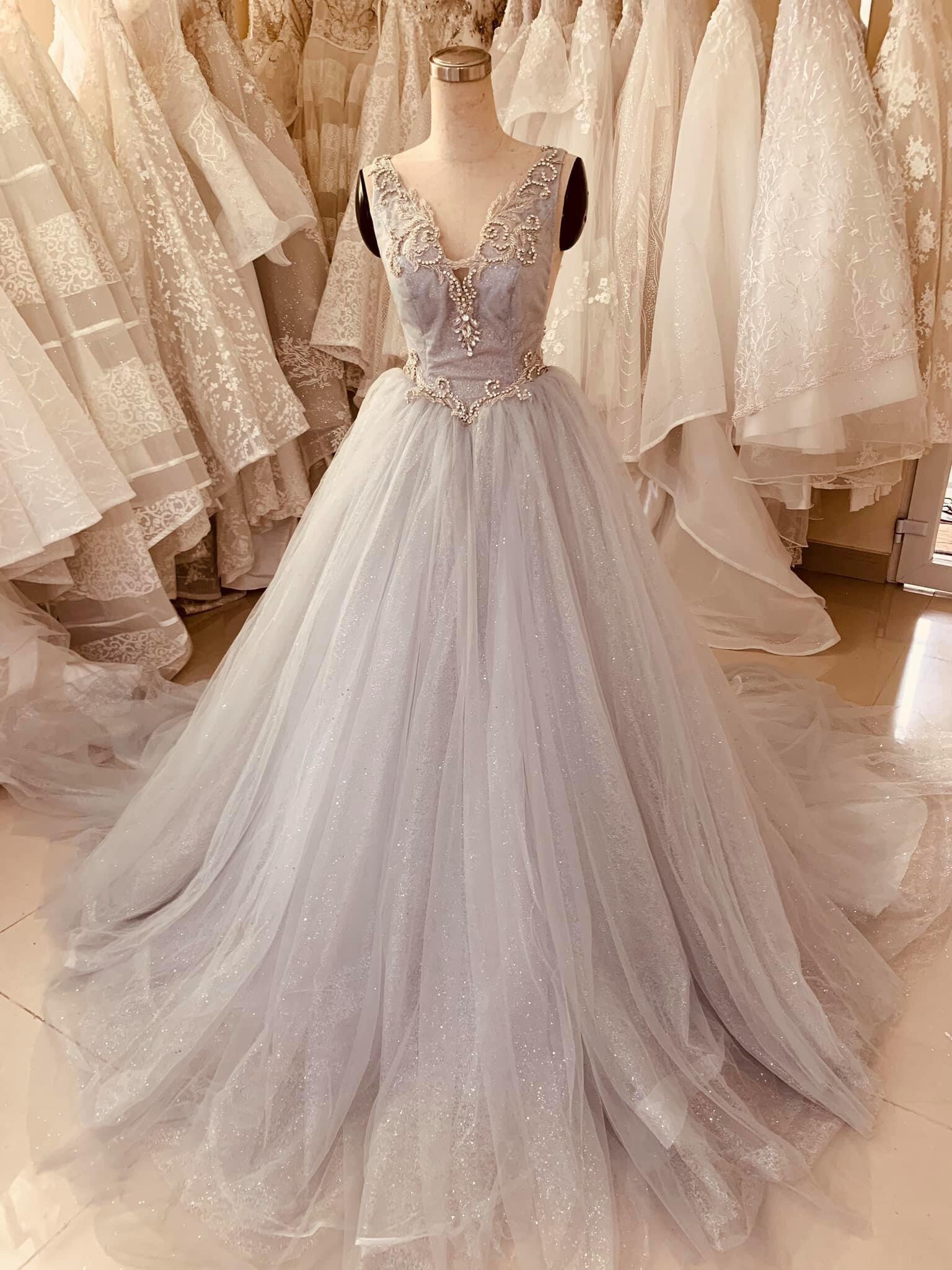 pastel purple wedding dress