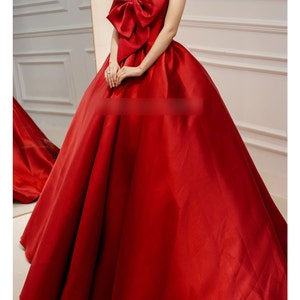 Gorgeous off the shoulder red princess wedding dress made to order, two beautiful red princess ball gown designs to choose from image 2