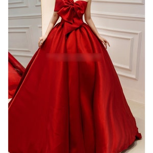 Gorgeous off the shoulder red princess wedding dress made to order, two beautiful red princess ball gown designs to choose from image 4