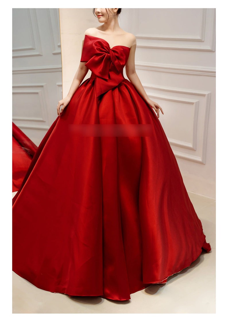 Gorgeous off the shoulder red princess wedding dress made to order, two beautiful red princess ball gown designs to choose from image 4