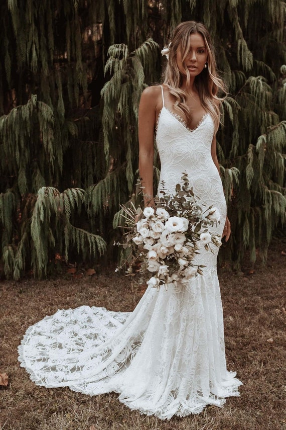 Beautiful Luxury and Sexy Boho Inspired Bridal Gown Made to | Etsy