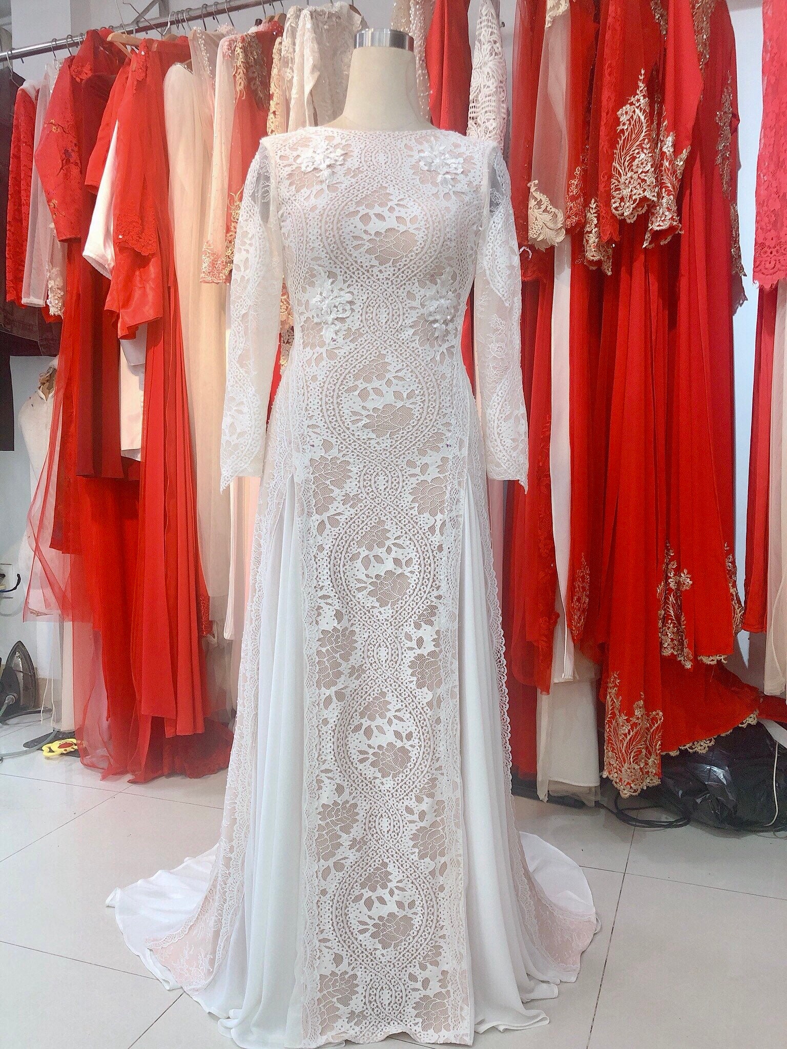 Gorgeous Vintage Boho Ivory Lace Wedding Dress Made to Order | Etsy