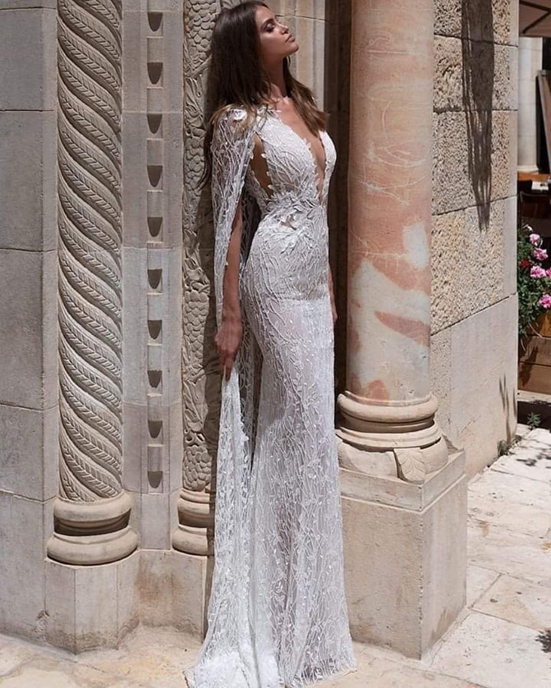 Beautiful Sparkle Lace Sheath Wedding Dress With Removable - Etsy Denmark