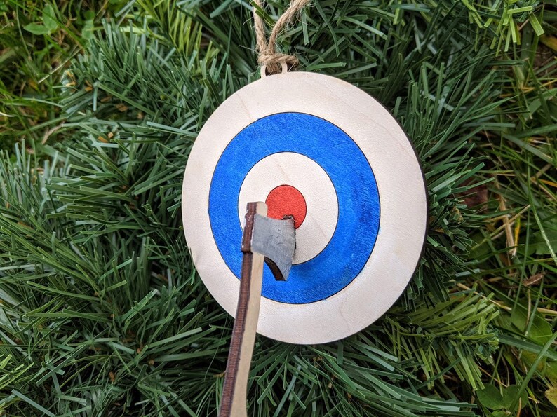 Axe Throwing Gift Target and Axe Ornament Axe Thrower Etsy