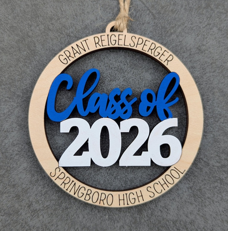 Personalized Class of 2026 Graduation Ornament: Custom School Colors - Etsy