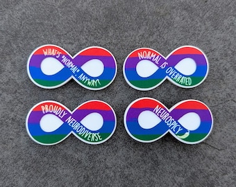 Neurodiversity Infinity Pin: Rainbow Pride Acrylic Magnet