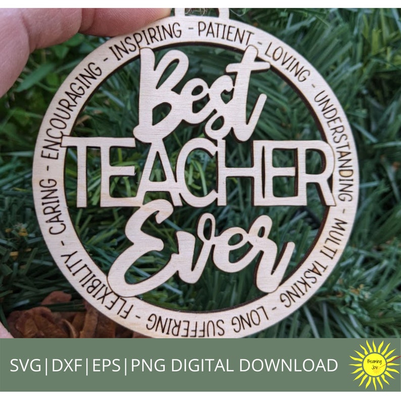 Download Teacher Ornament SVG Best Teacher Ever svg Svg for | Etsy
