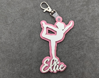 Personalized Gymnastics Bag Tag: Custom Gymnast Keychain
