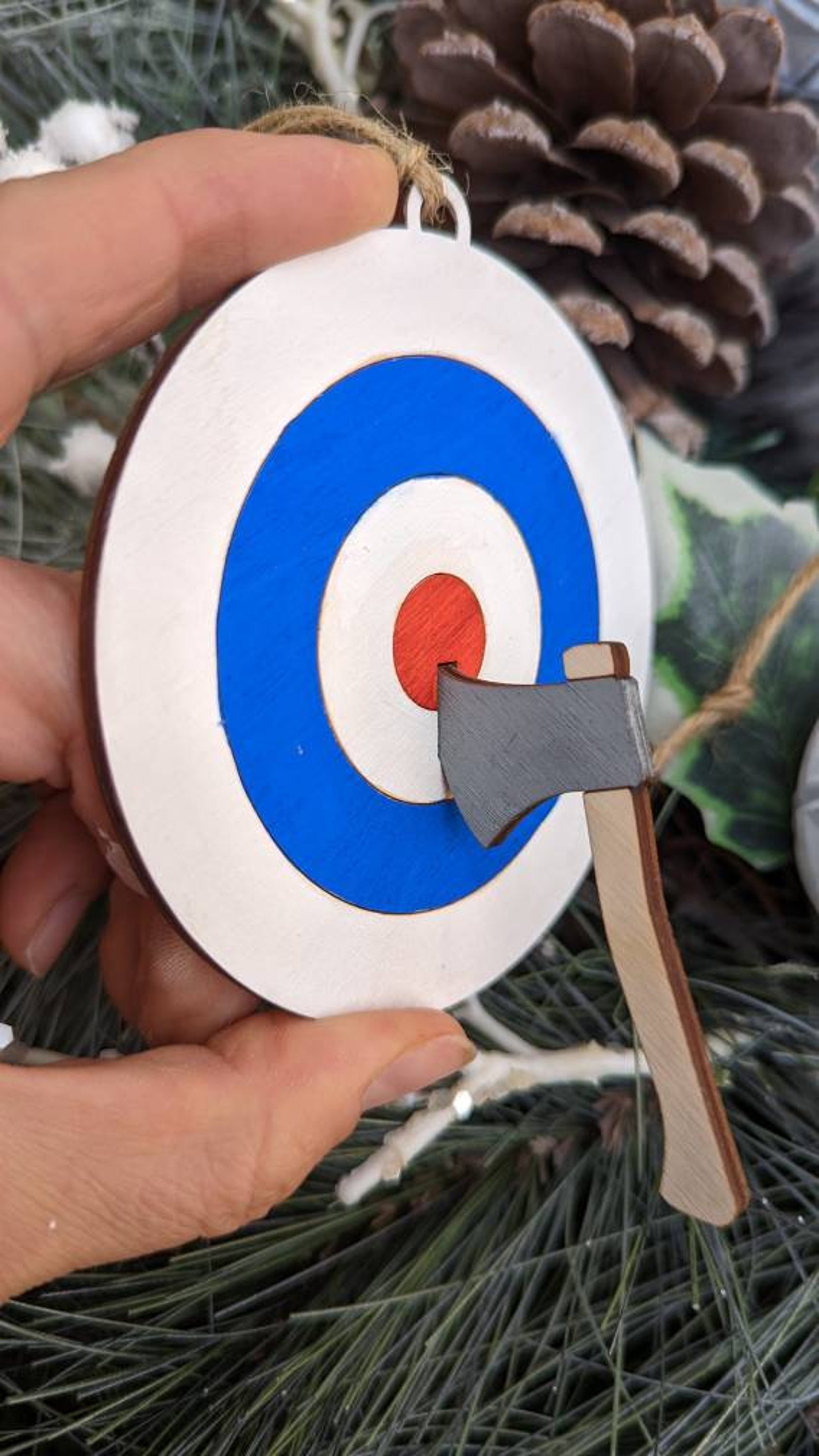 Axe Throwing Gift Target and Axe Ornament Axe Thrower Etsy