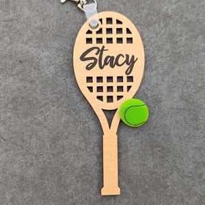 Tennis Bag Tag - Personalized duffel or gym bag clip on tag - Gift for Tennis Player - Customize with name