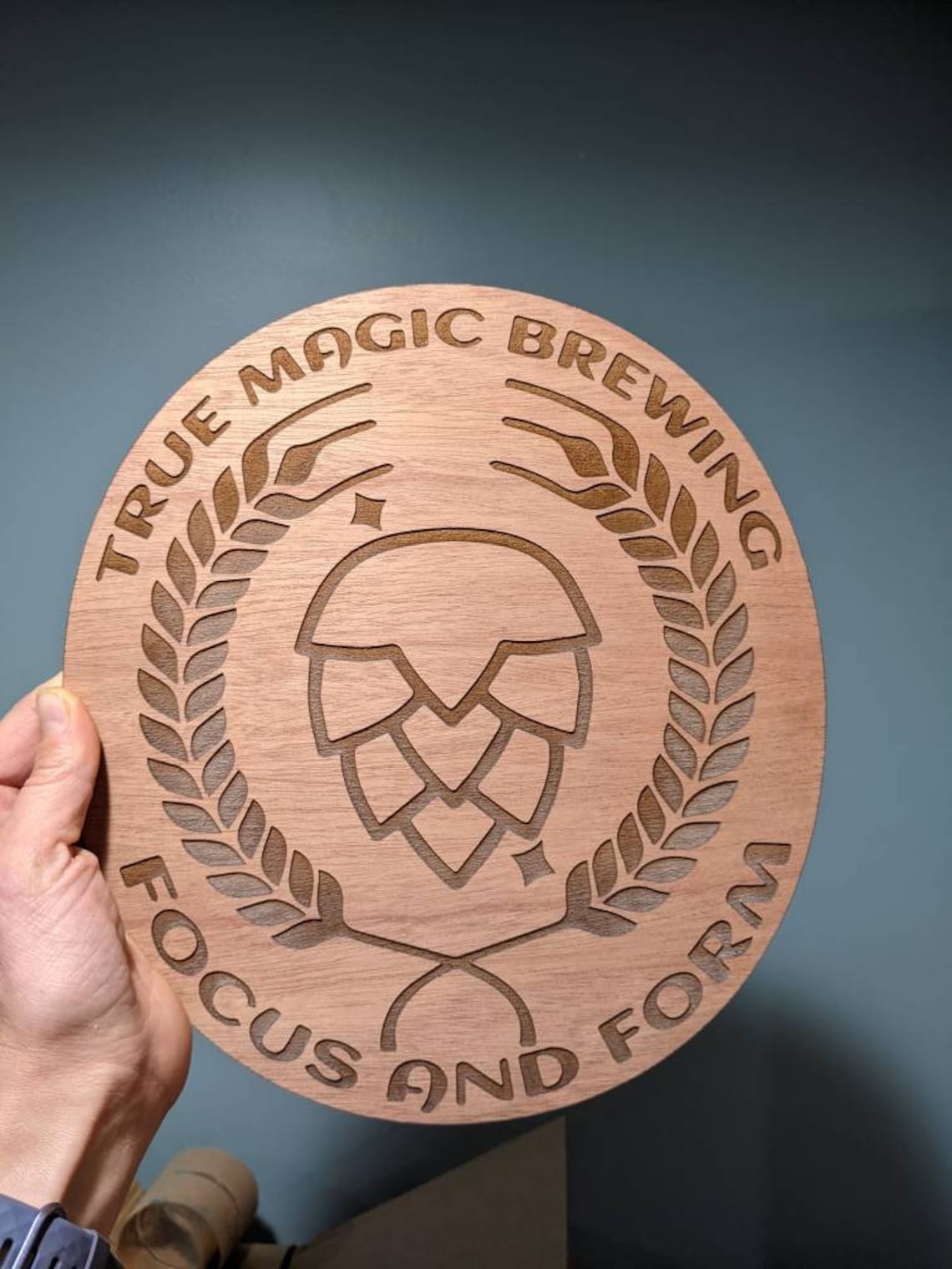 Custom Laser Engraved Logo Personalized Wood Sign Company Etsy