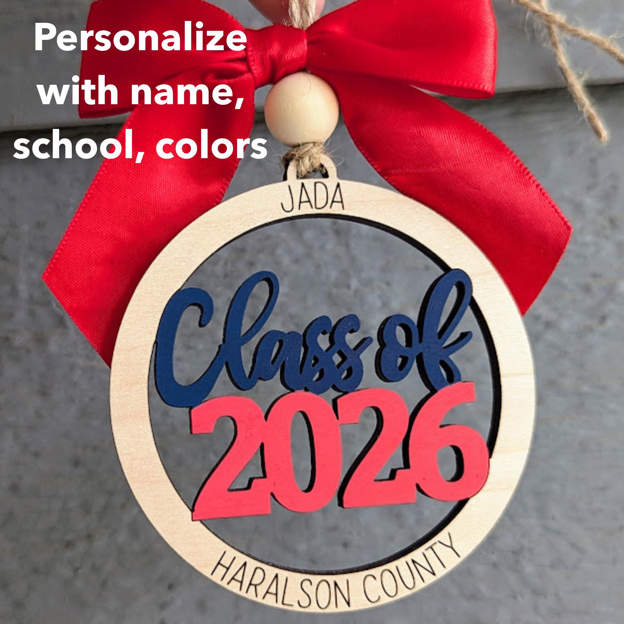 Personalized Class of 2026 Graduation Ornament: Custom School Colors - Etsy